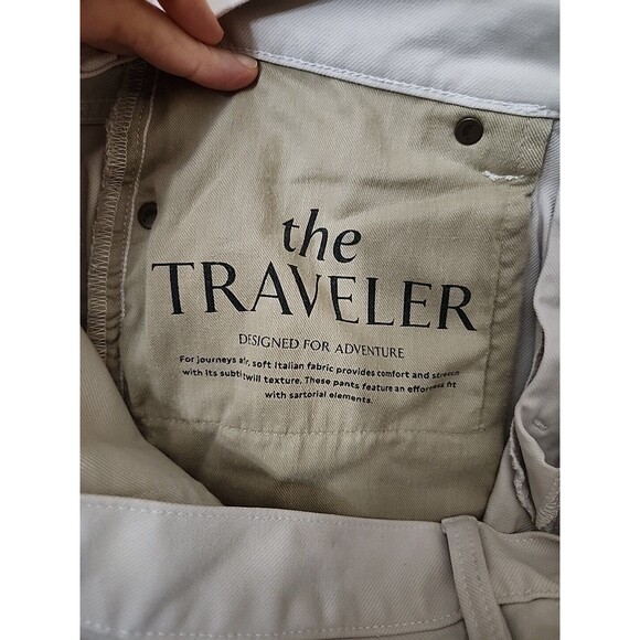 Banana Republic Athletic Traveler Pant Mens 30x30(25.5) Transition Cream Tapered - Picture 11 of 12